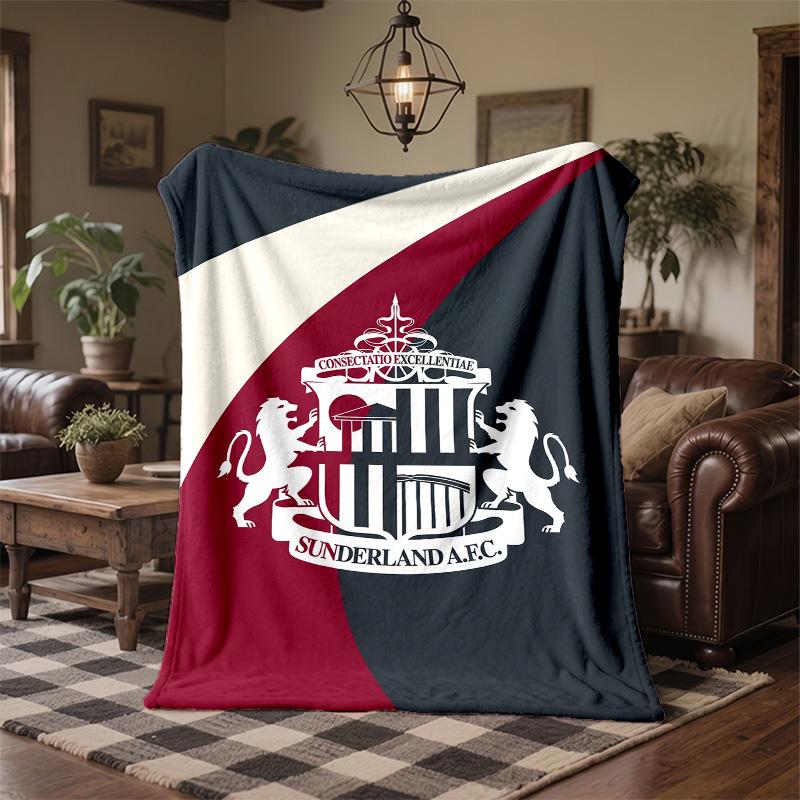 Sunderland Football Print Flannel Blanket Soft Warm Sofa Bed Throw Blanket For Home Office Bedroom