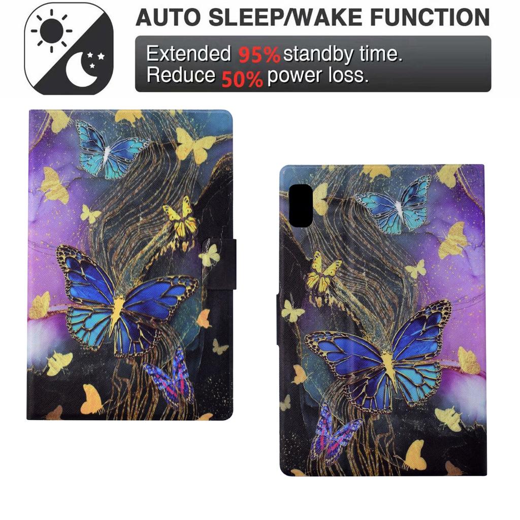 For Lenovo Tab M9 TB-310FU Case Pattern Anti-Collision Leather Shell with Auto Wake/Sleep Function