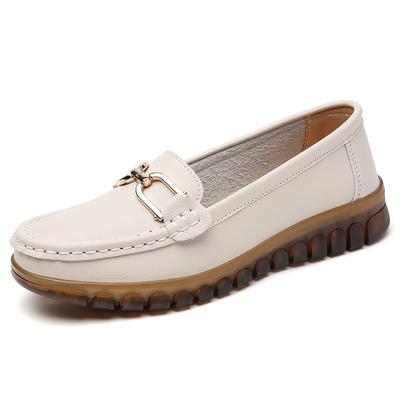 Fashion New Casual Fashion Women Hundred Percent Layer Cowhide Leather Shoes Light and Comfortable Anti-slip Wear-resistant Women Shoes