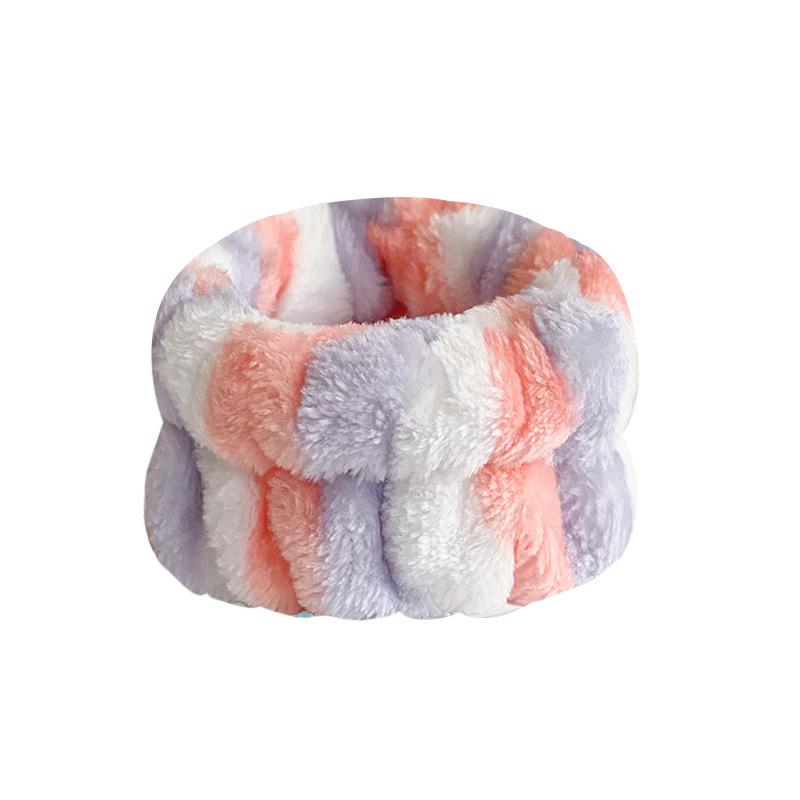 Women's Flannel Spa Headband & Wristband Set, Absorbent Wrist Bands for Face Wash