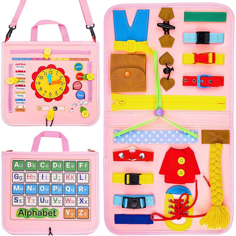 Montessori Busy Book Educational Toys For Toddler Portable Activity Travel Board Fine Motor Skills Early Education Learing Toys
