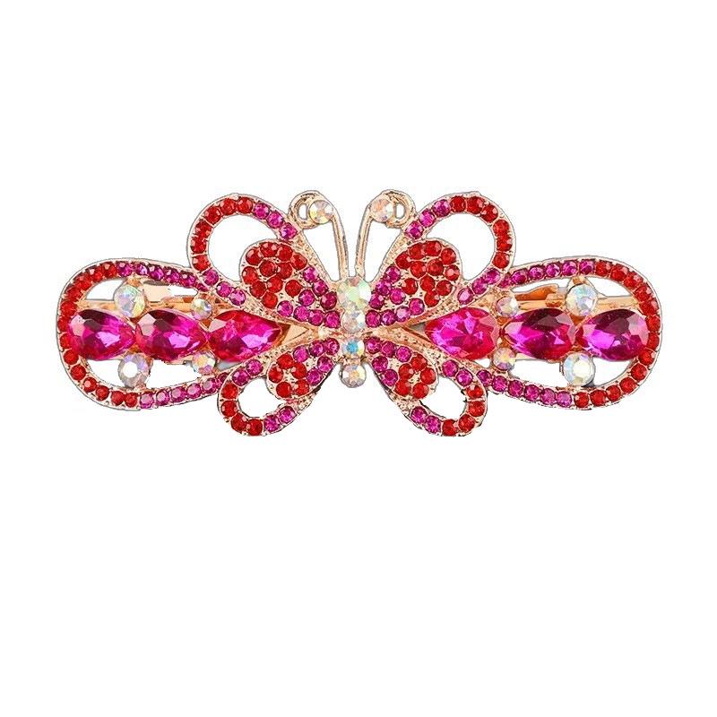 Große Schmetterling Kristall Haarspange im koreanischen Stil für Frauen - Elegantes Strass Kopfschmuck-Accessoire