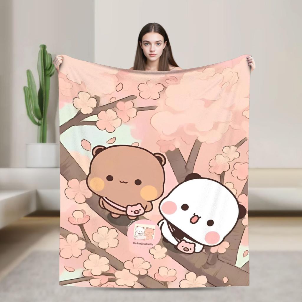 Bear Cartoon Cute Bubu Dudu Blanket Flannel Winter Portable Soft Throw Blankets for Home Couch Bedding Throws