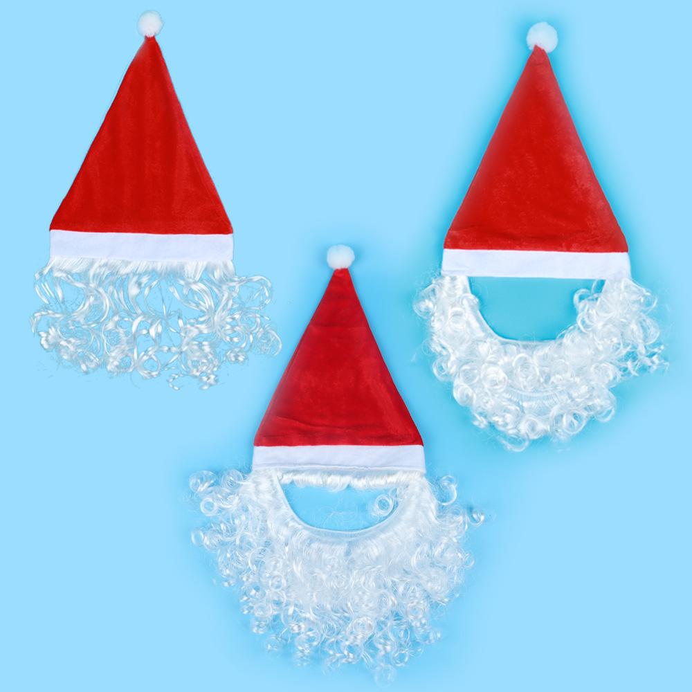 Christmas Cosplay Santa Hat – One-Piece Wig + Beard Design, Ideal for Old Man/Santa Costume Looks