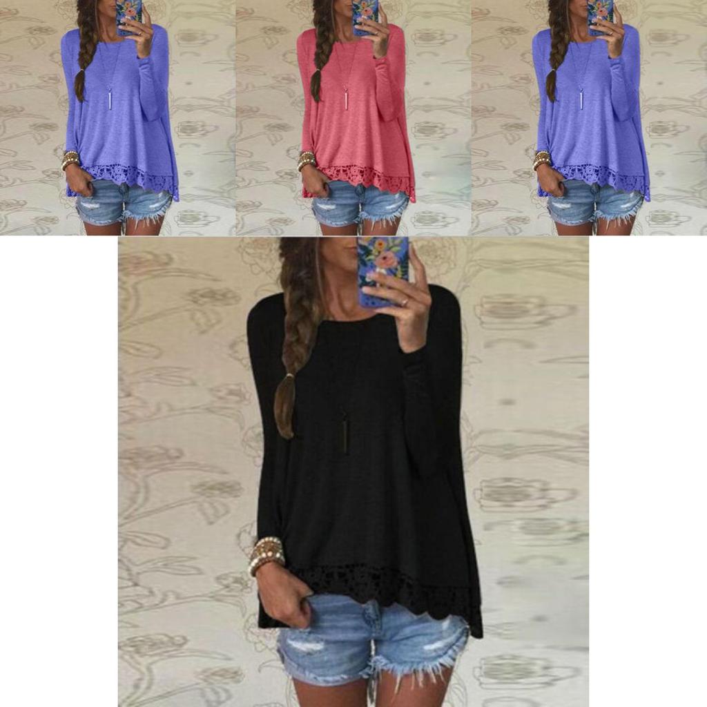 Timeless Elegance Femme Blouse Manches Longues With Lace Detailing In Comfortable Cotton