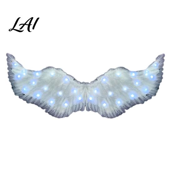 Feather Wings for Adults LED Light Up Angel Costume Kids Stage Performance Glowing Fairy Wings Halloween Cosplay Party Props Theatre
