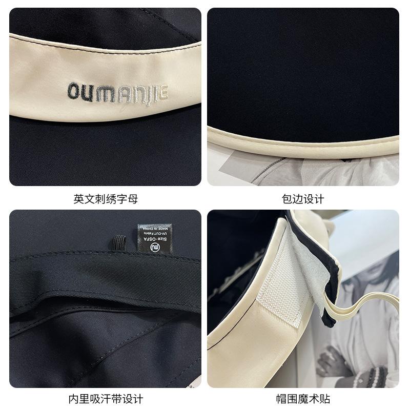 Ice silk sun hat for women in summer, ice silk open-top large brim UV protection face-shading sun hat, outdoor beach hat