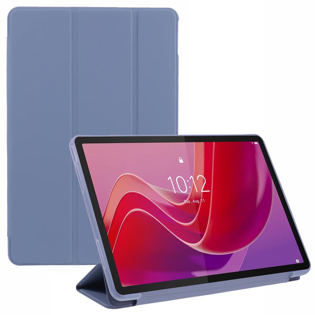 For Lenovo Tab M11/Xiaoxin Pad 11 2024 Case Leather+Silicone Tri-fold Stand Shell Tablet Cover