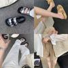 ~ Versatile One-pedal Open-toed Double-breasted Lazy Thick-soled Heightening Slippers Women