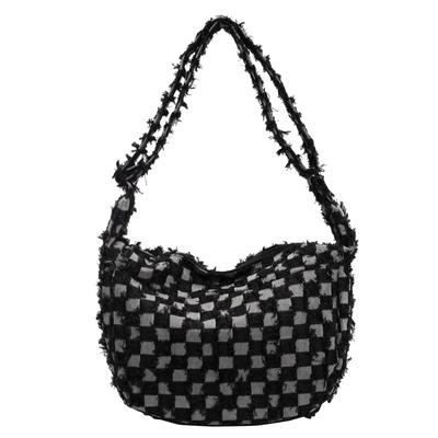 Dámska kreatívna džínsová taška, niche módna taška v tvare knedlíka.