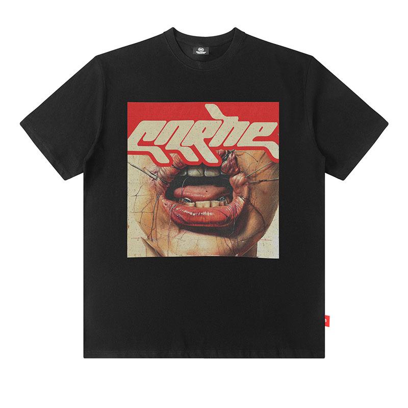 

American Vintage Retro Style Spoof Print Oversize Heavy Cotton Couple Short Sleeve T-Shirt Men And Women M