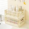 Stackable Plastic Storage Container Bins White Beige Multi-size Large Capacity Sturdy Organizer For Desktop Closet Kitchen Goods