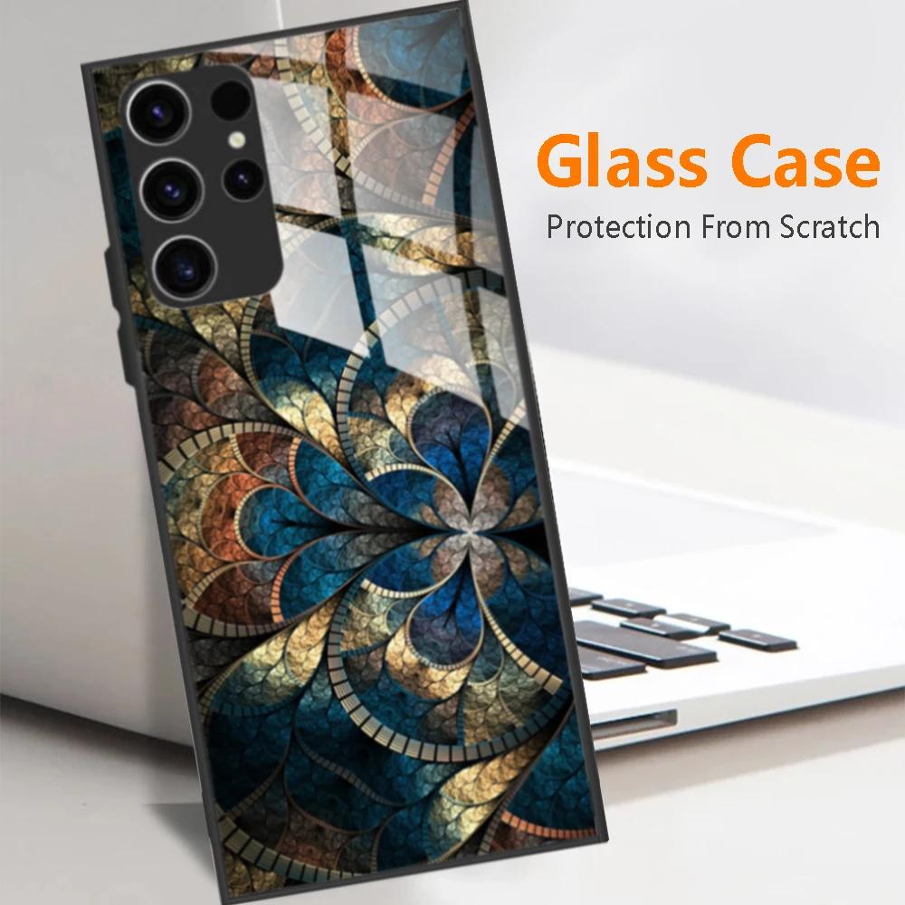 For Samsung Galaxy S25 Ultra Case Tempered Glass Case Cool Painted Phone Cases For Samsung S25 Ultra Cover S25ultra 5G Fundas