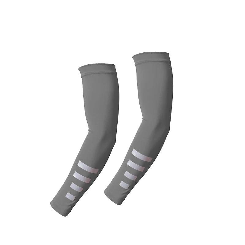 2PCS Summer Sun UV Protection Women Arm Sleeves Reflective Night Bicycle Running Arm Warmers Cover Men Athletic Armguards Cuff