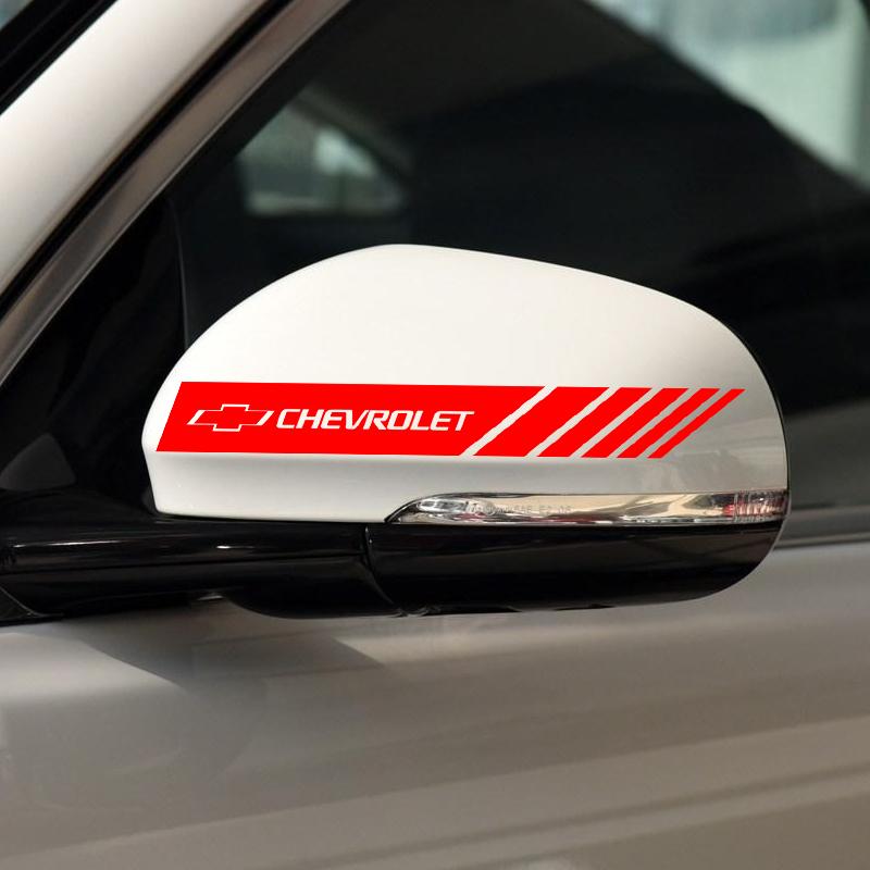 Auto-Streifen-Aufkleber Rückspiegel Reflektierende Vinyl-Aufkleber Dekoration für Chevrolet Camaro Trax Blazer Cavalier Onix Aveo Silverado Malibu Captiva