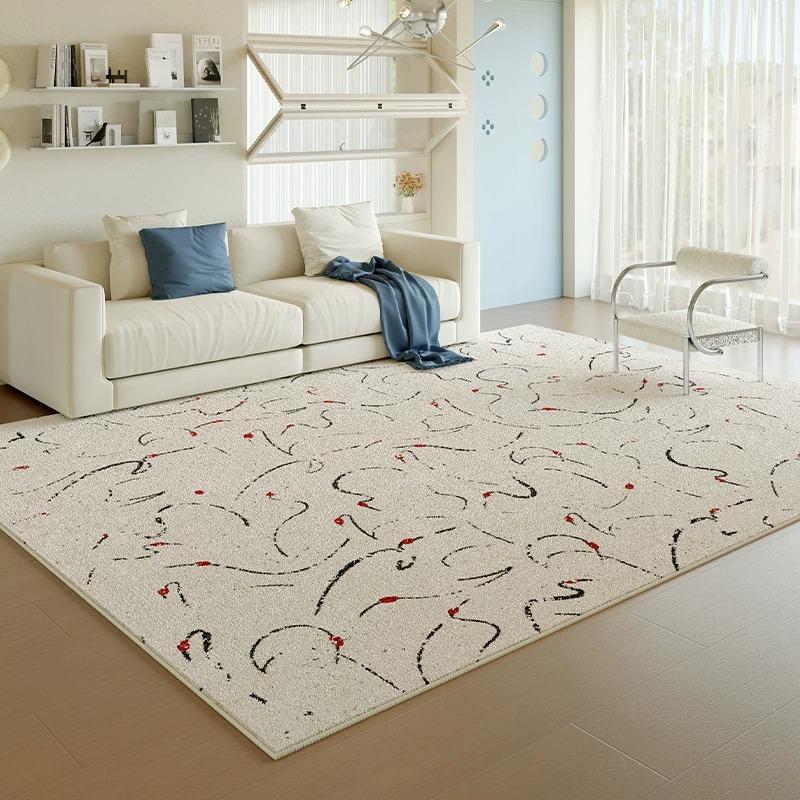 Black and White Abstract Art Carpet Living Room Large Area Rug Machine Washable Non-slip Floor Mat Soft Plush Bedroom Rugs