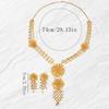 Dubai Gilded Flower Necklace & Earring Set with Ethnic Retro Court Style for Weddings and Banquets