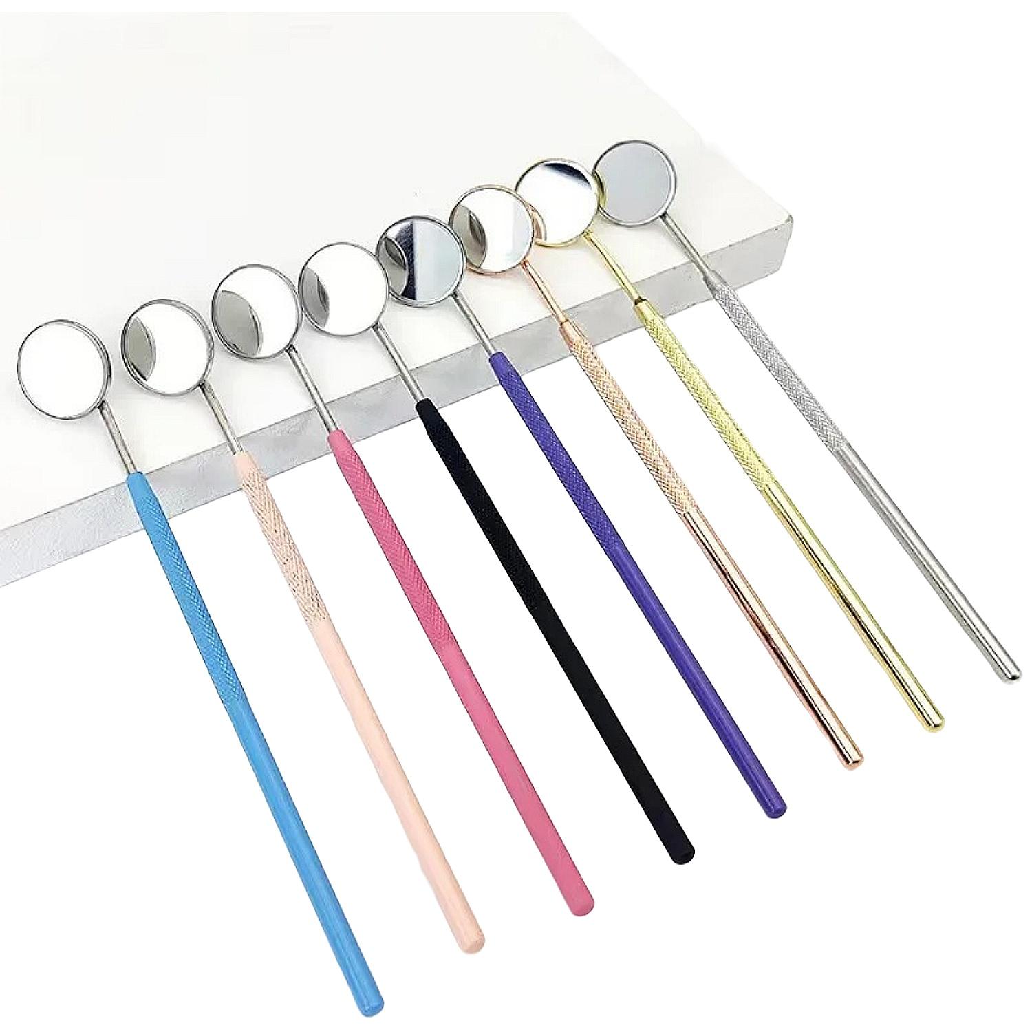 

Dental Lab Mouth Mirror Reflector Odontoscope Multifunction Checking Oral Detachable Stainless Steel Handle 8 Colors Professional Grade