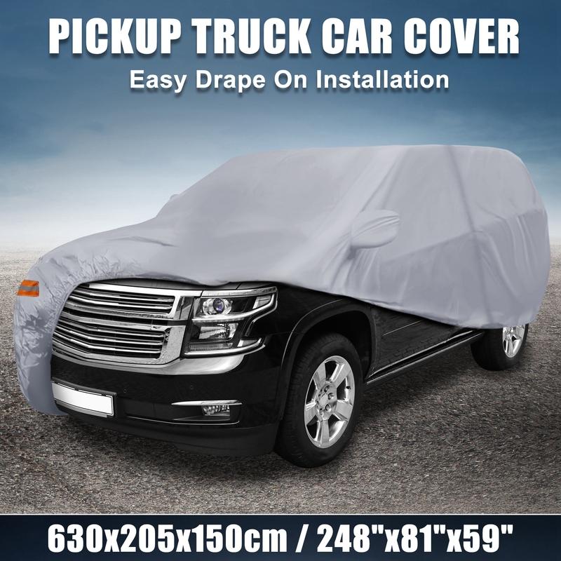 Motoforti Pickup Truck Car Cover for Toyota Tacoma Crew Cab Pickup 4-Door 2005- Gray
