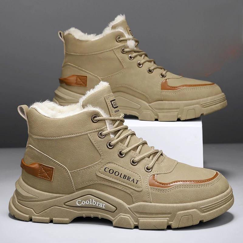 High Top Waterproof Men's Snow Boots Outdoor Hiking Quality Warm Cold Proof New in Male Winter Shoes Original Deals Footwear Fur