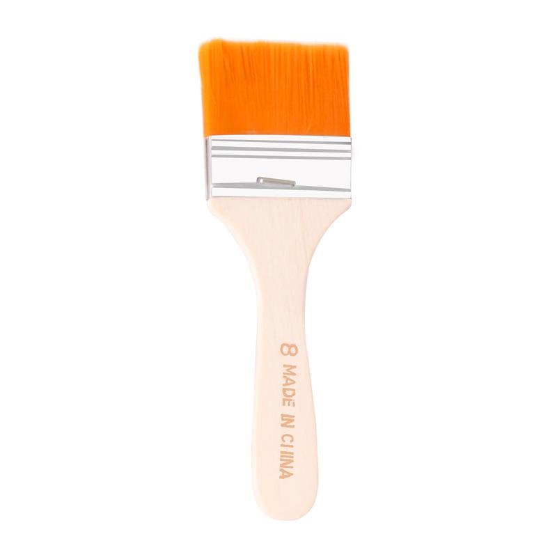 Children's Wooden Handle Nylon Bristle Brush No.1-12 for Oil Painting & BBQ