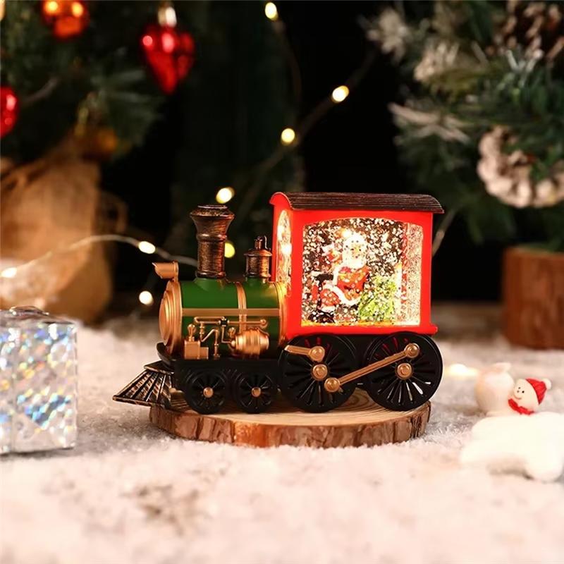 M-Modern-Christmas Crystal Ball Ornaments LED Night Lights Train Merry Christmas Decoration