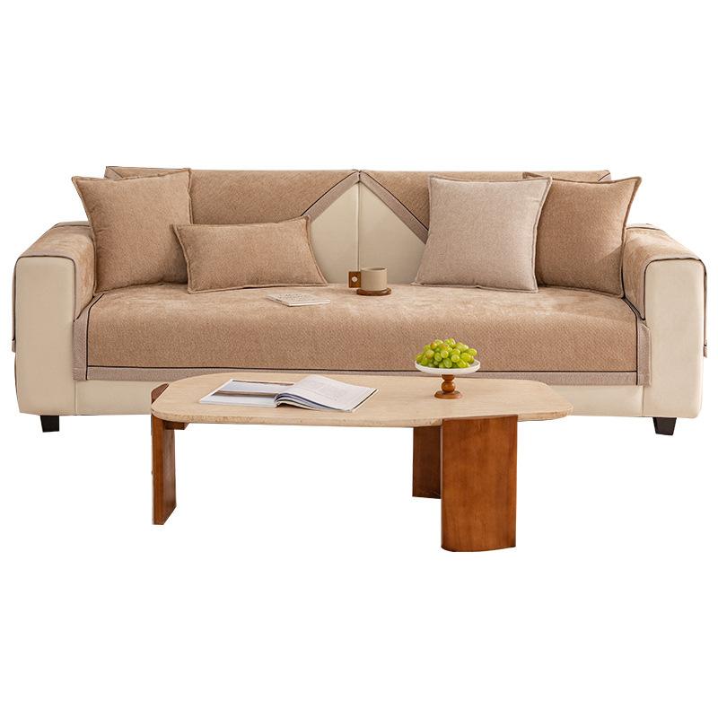 New Sofa Cover Universal In All Seasons, Simple Modern Non-Slip Seat Cushion, Chenille Sofa Cushion Cover Cloth Towel