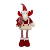 Yousheng Christmas Plush Doll Decoration Stuffed Standing Snowman/Santa Claus/Elk Figurine with Retractable Long Leg for Holiday Winter Home Table