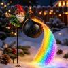Solar Powered Christmas Decor Garden Stake Light, Santa Pouring Flowing LED String Lights, Colorful Magical Claus Lawn Stakes Light Effect,