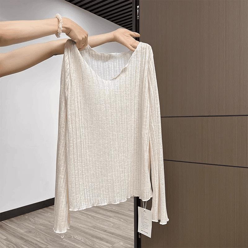 

Женская футболка с длинным рукавом и V-образным вырезом в стиле ретро - Корейский шик Small абрикосовый