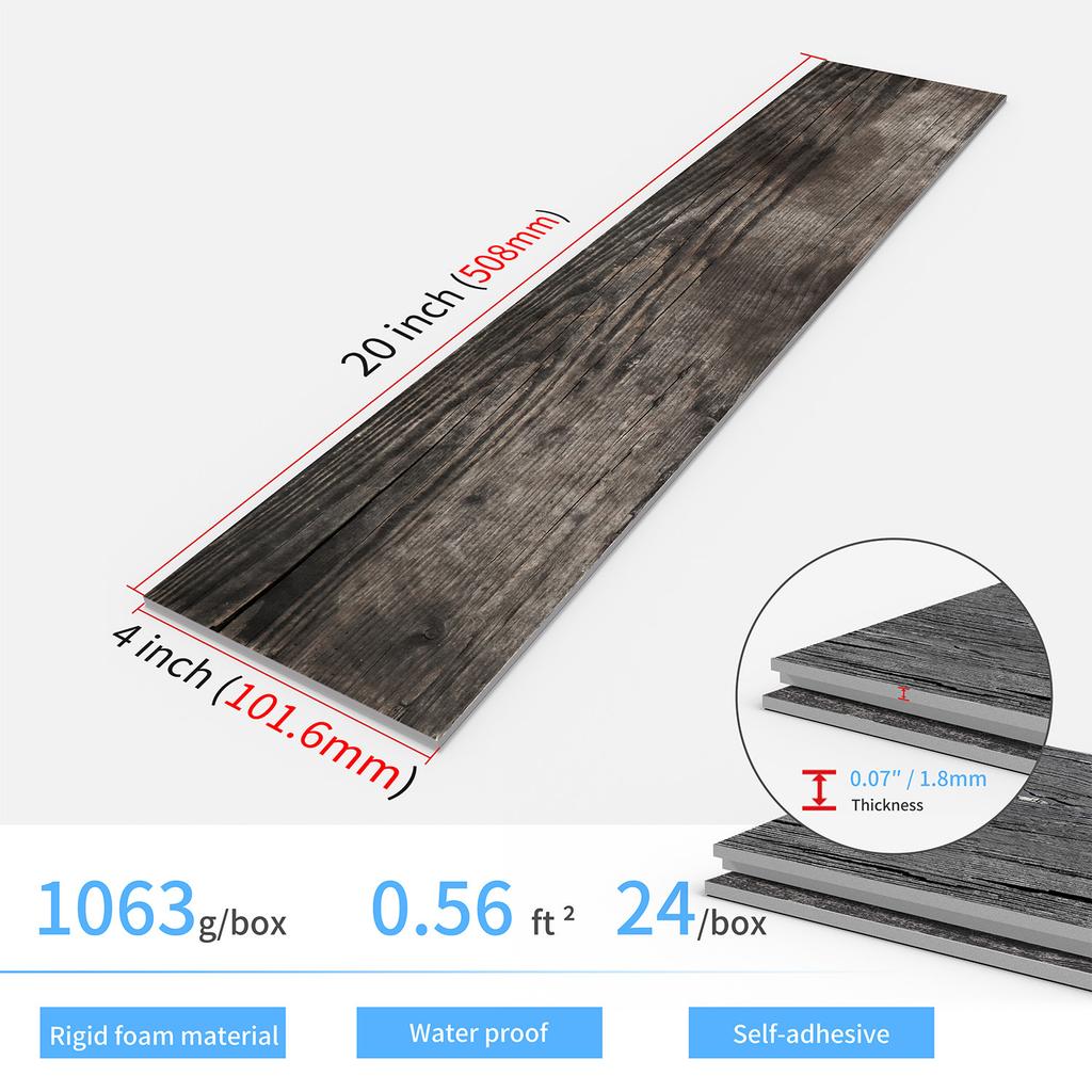 Woodgrain Wall Panels Thick Foam - Waterproof PET Matte Stickers for Kitchen Backsplash & Living Room Self-Adhesive