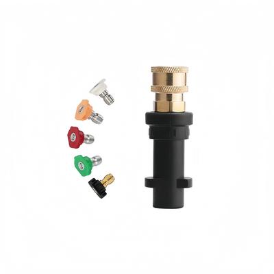 Hochdruck-Wasserpistole Schaumkanonen-Adapter-Kit für Karcher K2 K3 K4 K5 K6 K7, Schnellkupplung mit farbigen Düsenaufsätzen