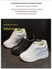 Women's 2025 Spring Height-Increasing White Sneakers - 10CM Thick Sole, Genuine Leather, Casual Sports Shoes