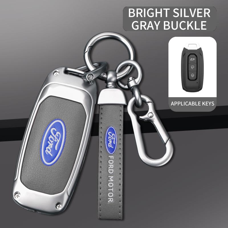 Zinc Alloy Leather Car Smart Remote Key Cover Case Keyless for Ford Territory EV Equator Protector Shell Holder Auto Accessories