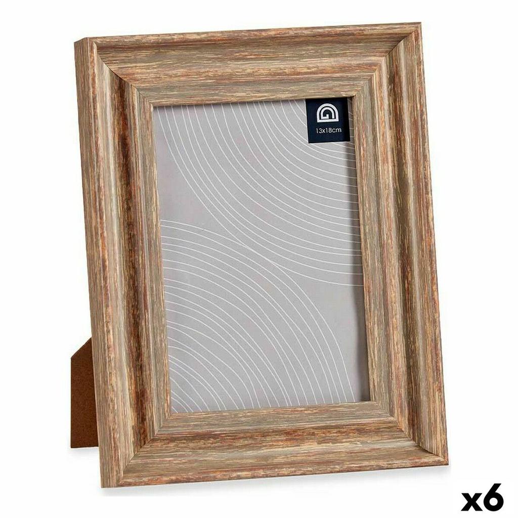 Photo Frame 19 X 2 X 24 Cm Crystal Wood Brown Copper Plastic (6 Units)