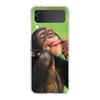 Transparent Phone Case For Samsung Galaxy Z Flip 3 4 5 6 7 Hard Folding PC Z Flip3 Flip4 Cover Cute Funny Monkey