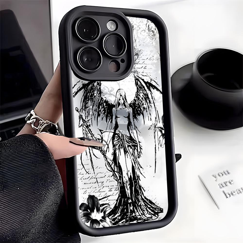 Angel Death Design Phone Case For IPhone 17 Pro Max 16 15 14 Pro Max IPhone 13 Pro Max 11 Plus Silicone Cover