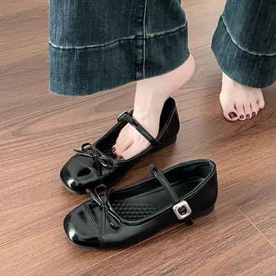 Retro Schleife weichsohlige Mary Jane Schuhe Damen Sommer neu vielseitige kleine Lederschuhe