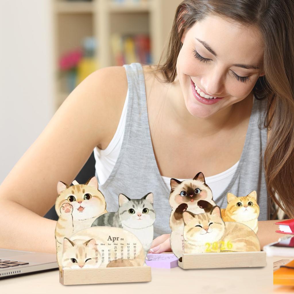 2026 Adorable 3D Pet Illustration Calendar, Cute Cartoon Pet Desktop Ornament