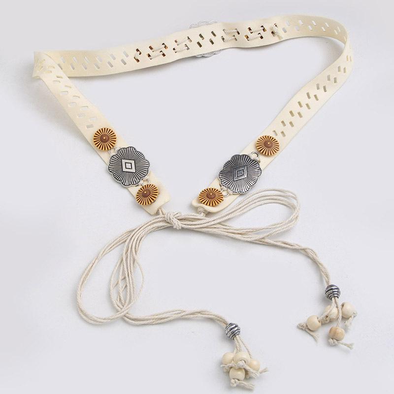 Bohemian Belt Hollow Accessories Ethnic Style Belt Ultra-fiber Soft Vacation Natural Texture Women's Waist Rope