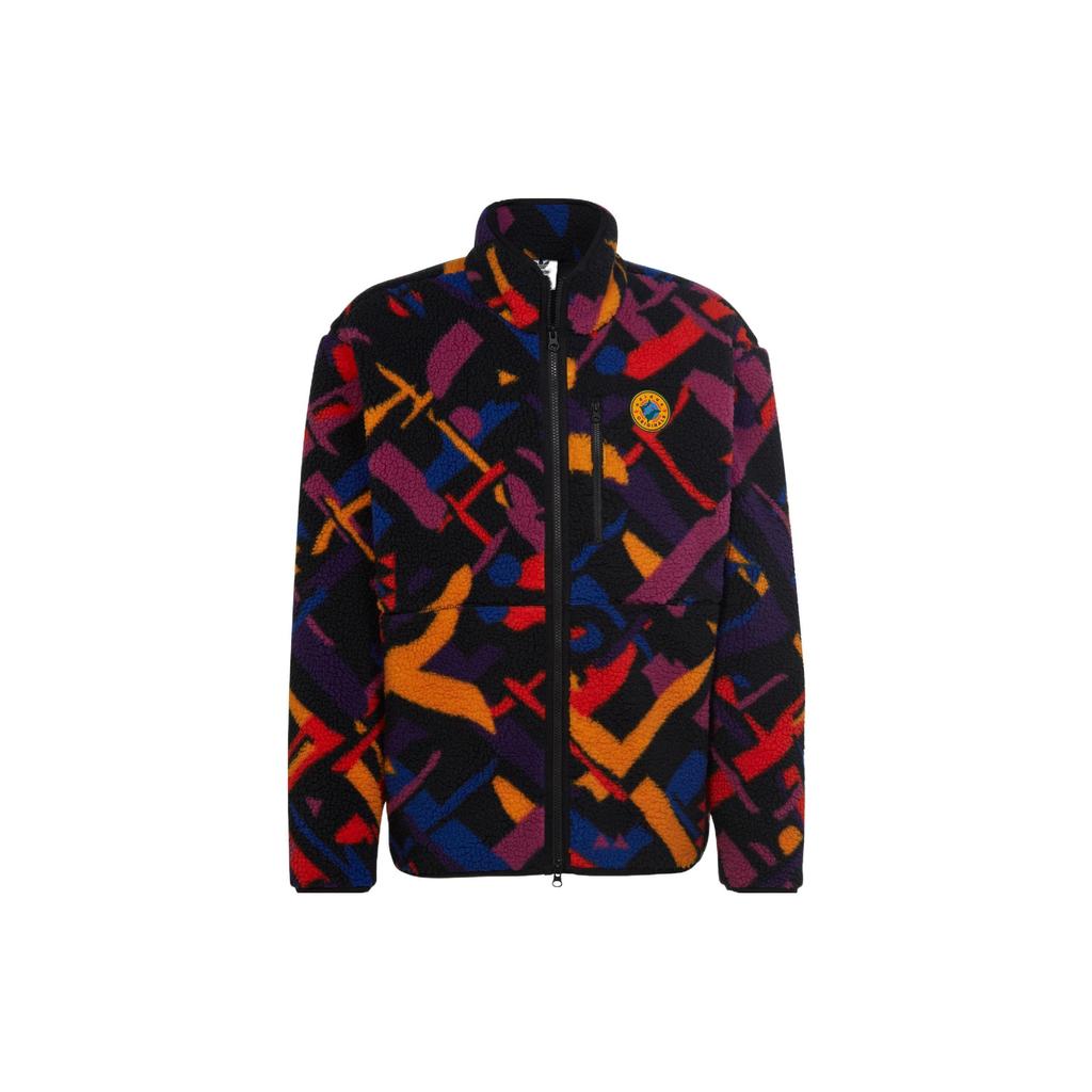 Adidas Originals FW22 Trefoil Logo Print Stand Collar Zip-Up Warm Jacket Men Jackets Multicolor II8478