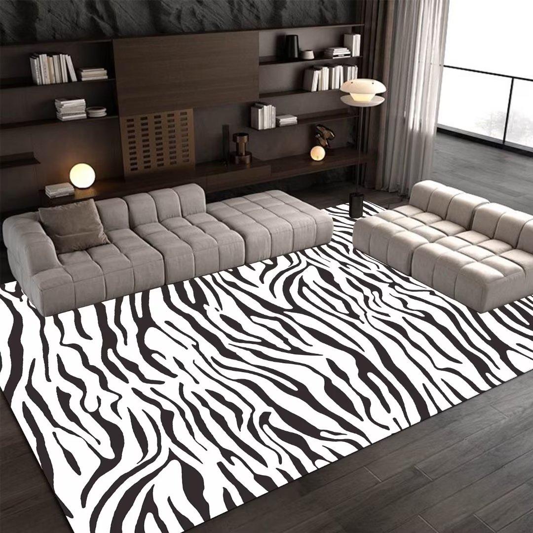 

Imitation Animal Cowhide Washable Carpet Home Decoration Zebra Pattern Living Room Carpets Bedroom Bedside Sofa Rug Porch Mat 80x120cm