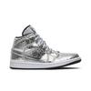 Womens Air 1 Mid 'Disco Ball' (women's Sizes) Metallic Silver / White Vintage Basketball Shoes CU9304 001