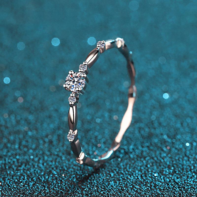 

D Color VVS1 Moissanite Ring for Women Wedding Fine Jewely with Certificete Sliver Engagement Rings Gifts Y22763YY-7