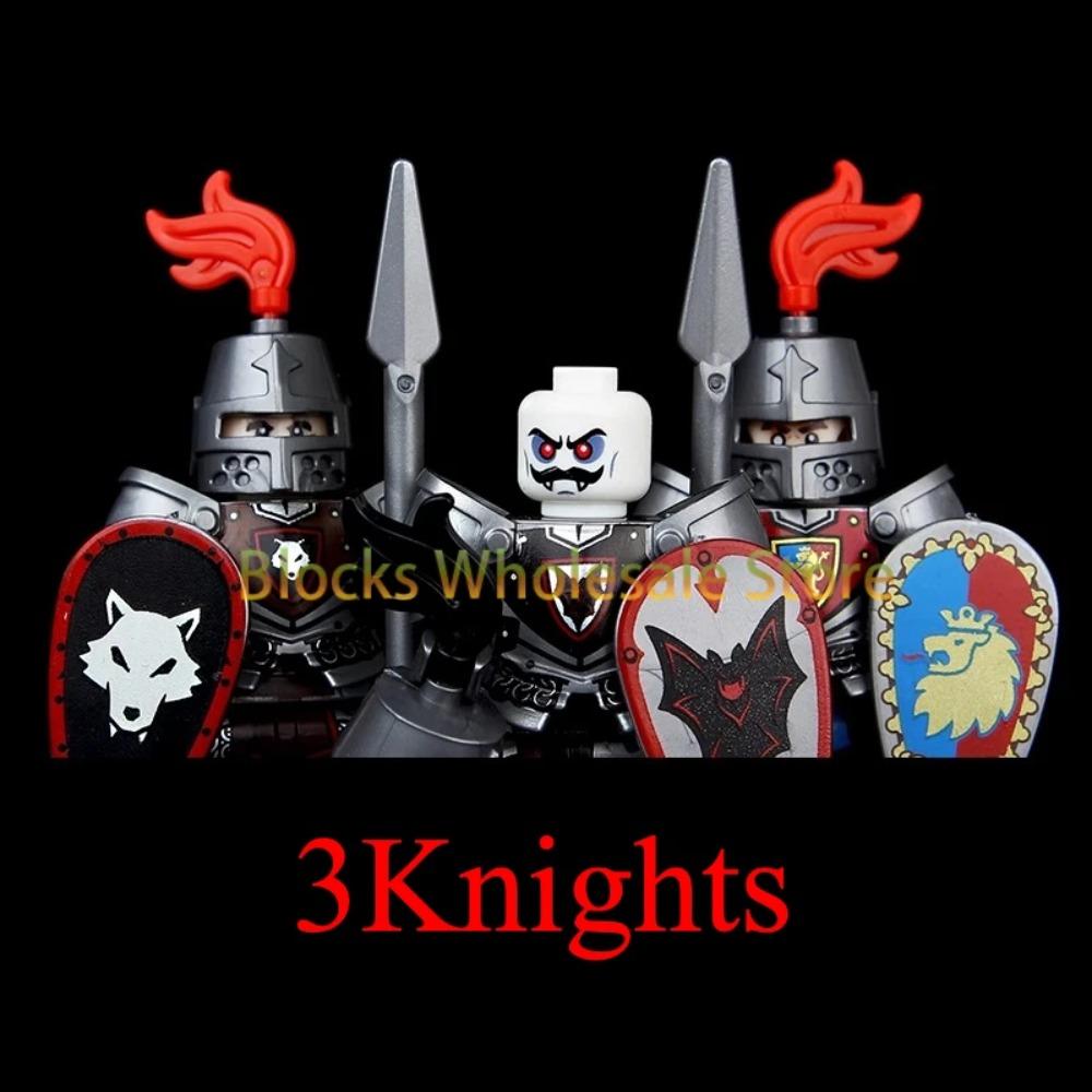 Figuras de Soldados de Castelo Militar Medieval Blocos de Construção Roma Cavaleiro Leão Arma Guerreiro Espada Infantaria Capacete Modelo Tijolos Brinquedos