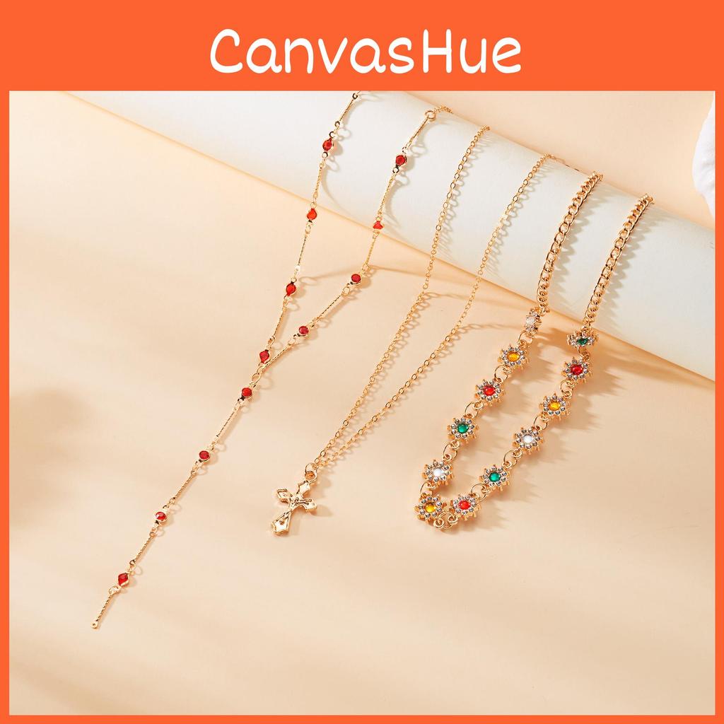 Cross Necklace For Women With Layered Chain And Dangle Pendant Summer