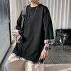Summer Men's T-shirts Loose Three Quarter Sleeves Streetwear Outdoor Top Plus Size