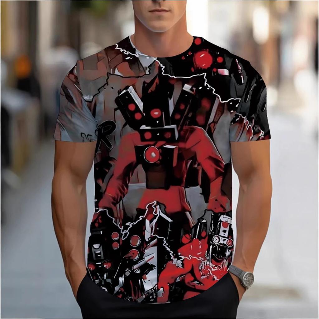 Men's 3D Printed T-Shirt Short Sleeve O-Neck Pullover Casual Top