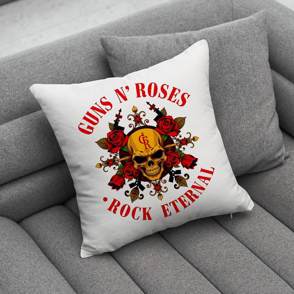 Band GGuns N Roses Print Pattern Sofa Cushion Cover Pillowcase Home Party Car Bedding