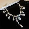 1 Piece Summer Sweet Women Choker Collarbone Chain  Pearl Fringe Necklace Luxury Minimalist Accessories